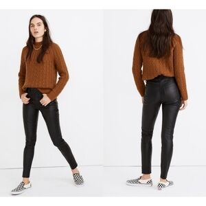 Madewell High-Rise Black Leather Skinny Jeans Size 26